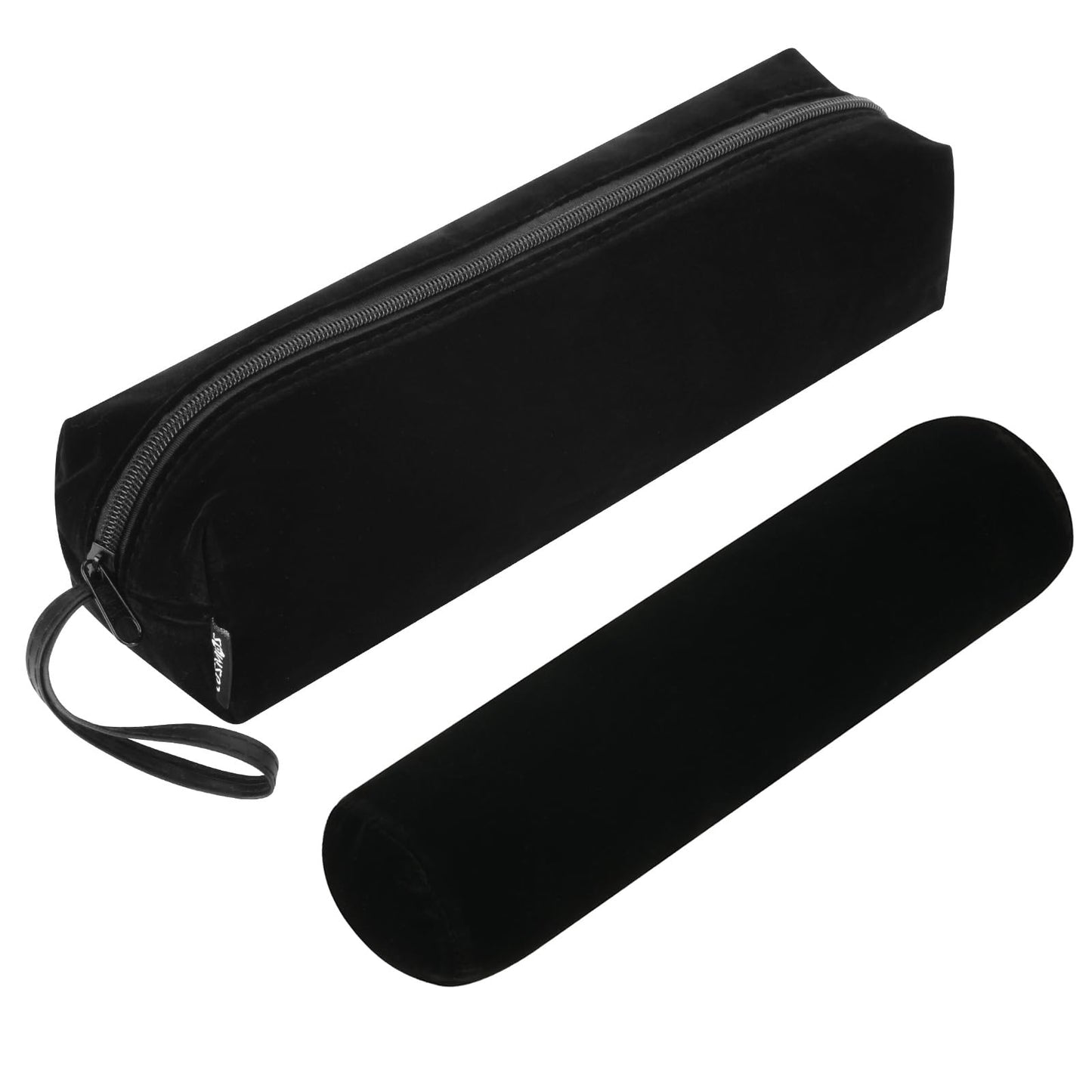 Cosmos Velvet Watch Roll Pouch Organizer Travel Storage Bag Watch Travel Carry Case Bag Water Pouch Organizer with Removable Roll Insert Velvet Holder, Black Color