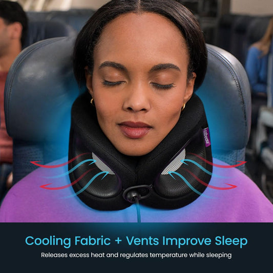 Cabeau Travel Essential Neck Pillow - Fits Most Neck Sizes (11-21 inches) - Evolution X Three Ways to Adjust for Ultimate Comfort on Long Flights (Turquoise)