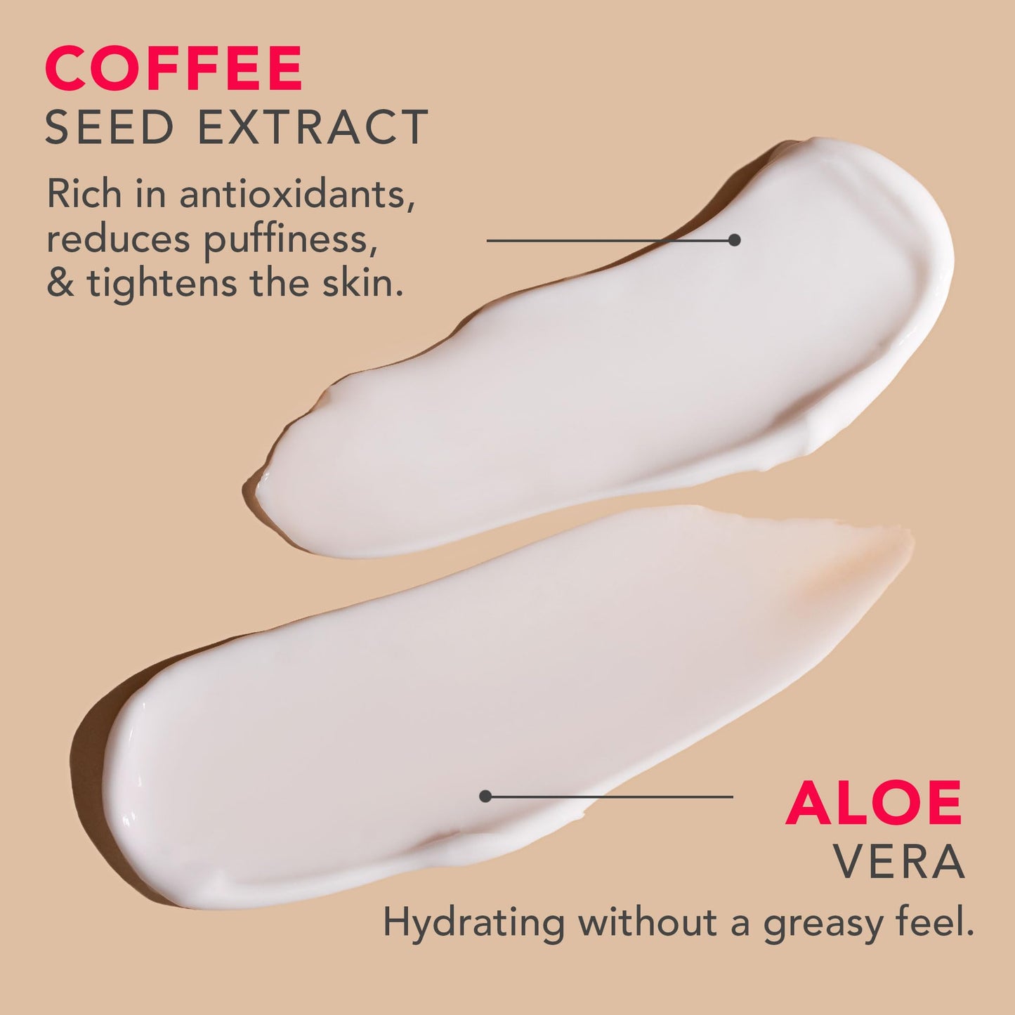 Beauty by Earth Caffeine Eye Cream for Puffiness & Bags Under Eyes - USA Made with Natural & Organic Ingredients, Under Eye Cream for Dark Circles with Glycerin & Vitamin E, Brightens & Refreshes