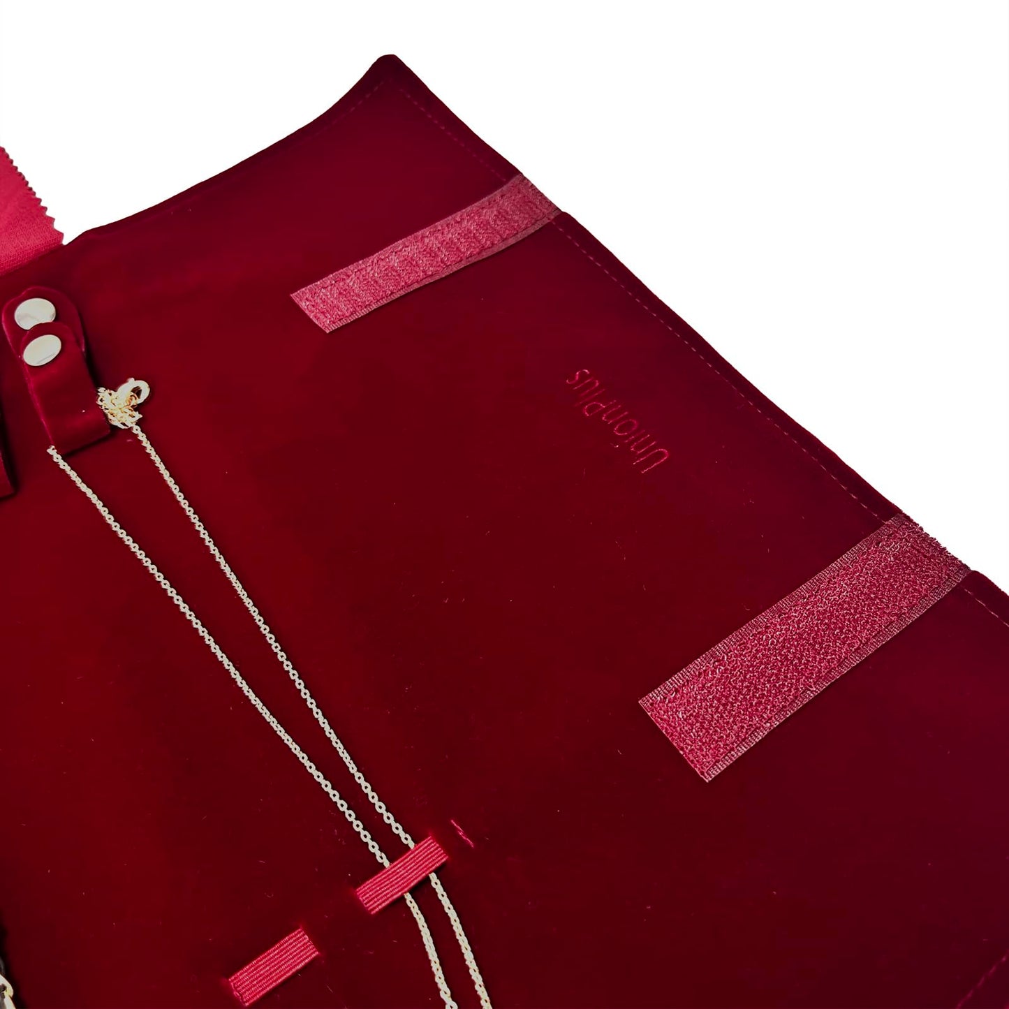 UnionPlus Velvet Jewelry Case Roll Bag for Necklace Bracelet Earrings Rings Multi-compartments, Great Jewelry Organizer for Travel, Burgundy