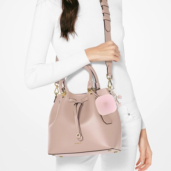 Compatible with Powerbeats Pro, Soft Silicone Case with Gold Heart Pattern for Powerbeats Pro Case with Cute Butterfly Keychain for Girls Women (Rose Gold)