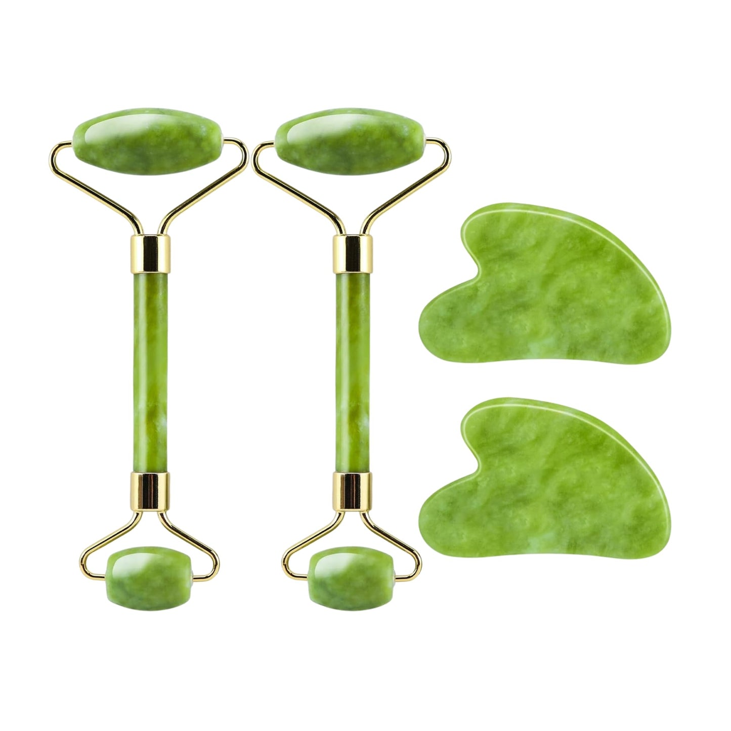 Flexfinity 2 Pack – Jade Roller & Gua Sha Facial Tools Set for Face & Body – Face Sculpting, Puffiness & Wrinkle Reducer – Self-Care Beauty Gift for Women & Men