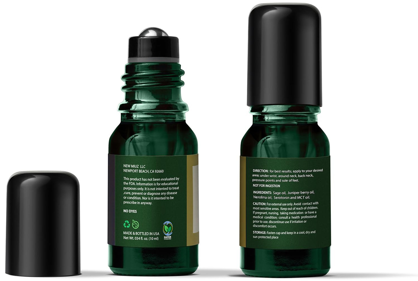 Stress Relief Roll On Essential Oil Sage Juniper Berry Spiritual Energy Clearing Protection Destress Smokeless Smudging Calm Aromatherapy Gifts Women