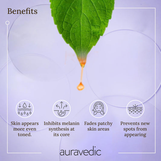 Auravedic Kumkumadi Tailam Face Oil | Helps Reduce Fine Lines & Spots | Hydrates Dry & Dehydrated Skin | Fast-Absorbing & Lightweight | Saffron Facial Moisturizer for Glowing Skin | 1.01 Fl Oz (30ml)