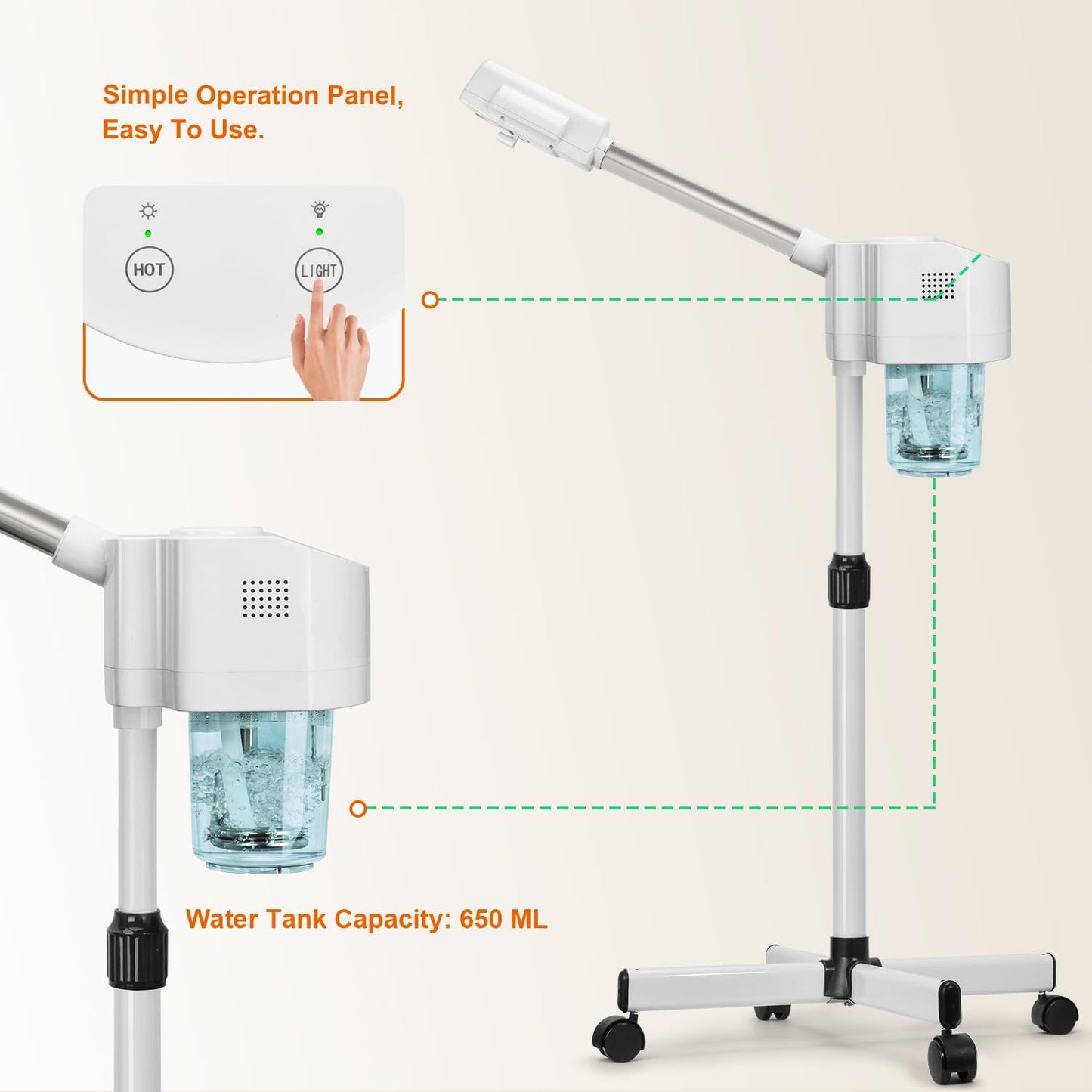 JOSTZHXIN Professional Facial Steamer, Esthetician Face Steamer Hot Mist, Facial Steamer for Home Beauty Salon Spa