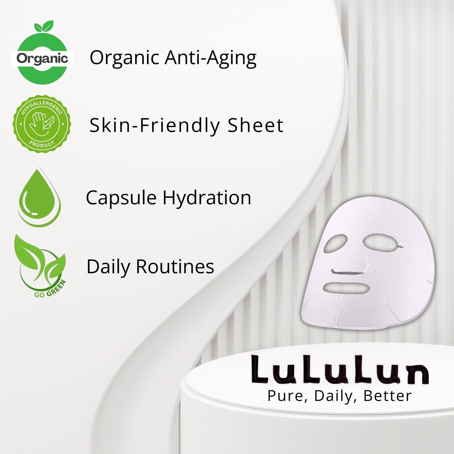 Lululun 14 Sheet Anti Aging Face Mask Sheets, Organic Face Masks Skincare & Daily Face Mask for Women & Men with Rose Extract, Collagen Peptides, Squalene& Ceramides by Japanese Skincare, PRECIOUS DUO