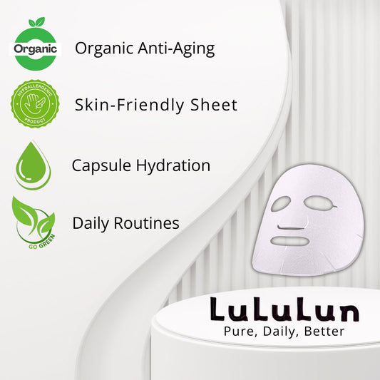 Lululun 14 Sheet Anti Aging Face Mask Sheets, Organic Face Masks Skincare & Daily Face Mask for Women & Men with Rose Extract, Collagen Peptides, Squalene& Ceramides by Japanese Skincare, PRECIOUS DUO