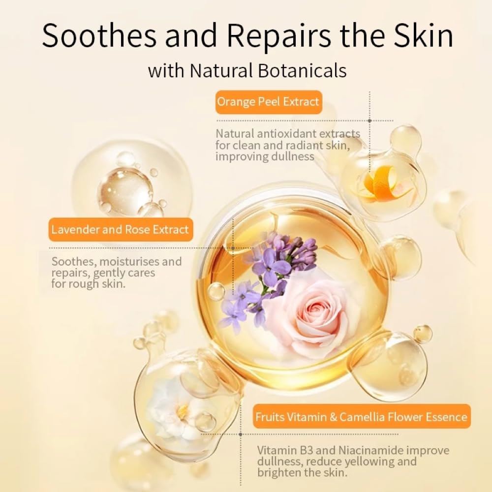 ELT Wellcero Vitamin C (1 Count 5pcs) Korean Face Masks, Brightening Sheet Mask, Soothing Facial Mask, Wrinkle Fighting, Deep Collagen, Korean Skin care