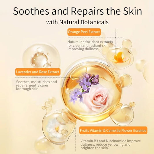 ELT Wellcero Vitamin C (1 Count 5pcs) Korean Face Masks, Brightening Sheet Mask, Soothing Facial Mask, Wrinkle Fighting, Deep Collagen, Korean Skin care