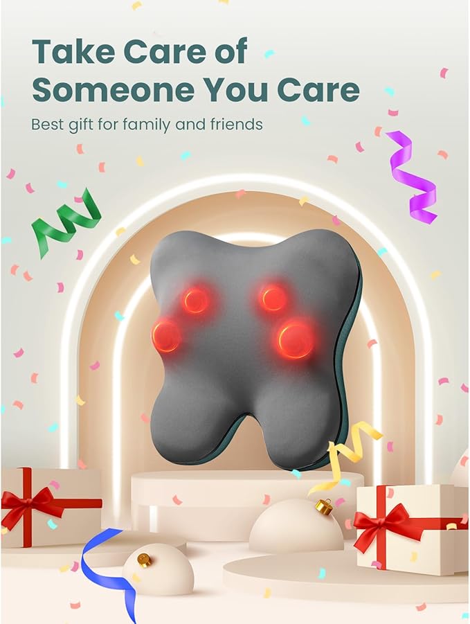 BOB AND BRAD Back Massager with Heat FSA Eligible/HSA Eligible, EZBack Corded Neck Massager for Pain Relief Deep Tissue, Shiatsu Back and Neck Massage Pillow, Full Body Use, Ideal Gifts for Women Men