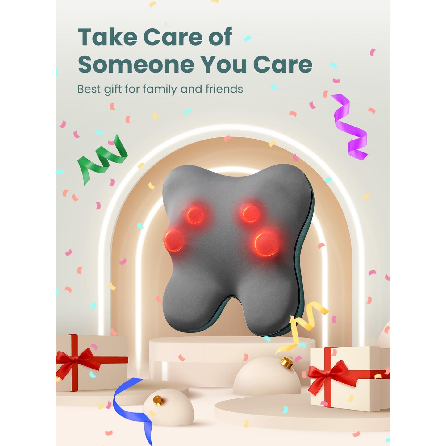 BOB AND BRAD Back Massager with Heat FSA Eligible/HSA Eligible, EZBack Corded Neck Massager for Pain Relief Deep Tissue, Shiatsu Back and Neck Massage Pillow, Full Body Use, Ideal Gifts for Women Men