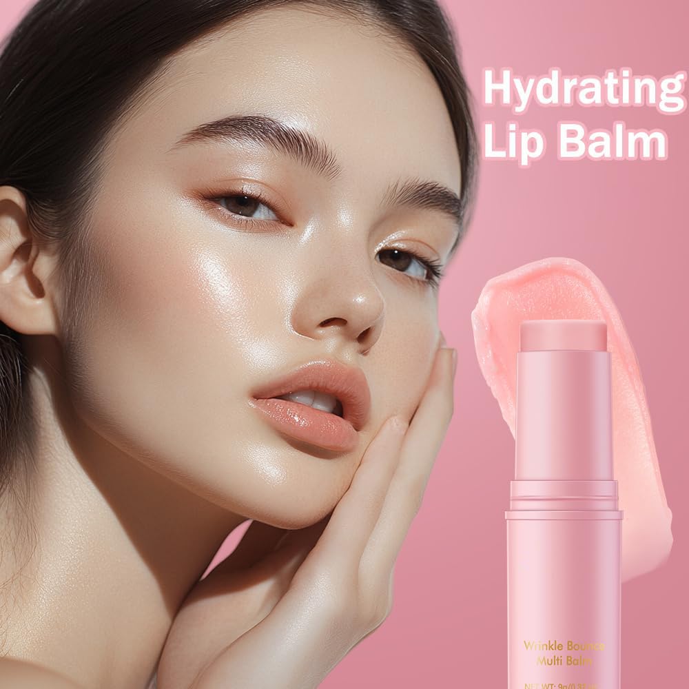 2Pcs Hydrating Multi Eye & Lip Balm Firming Under Eye Balm Stick Make Up Base, Reduce Wrinkle Vegan & Cruelty-Free