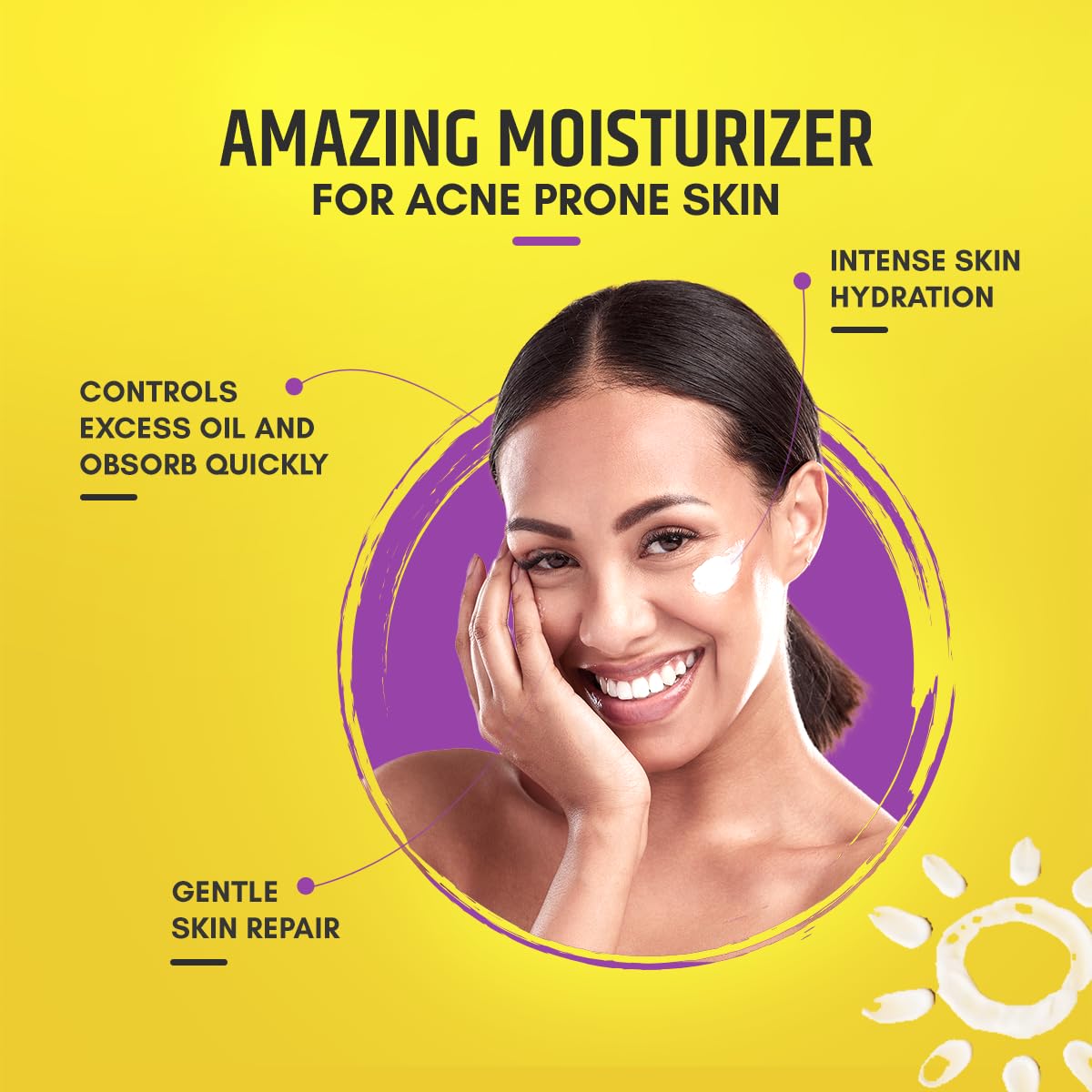 Acmist Moisturizing Gel for Oily & Acne-Prone Skin | Oil-Free, Non-Comedogenic, Quick Absorbing & Makeup Friendly | With Vitamin E, Aloe Vera & Squalane | For Men, Women & Teens | 50g/1.7 oz.