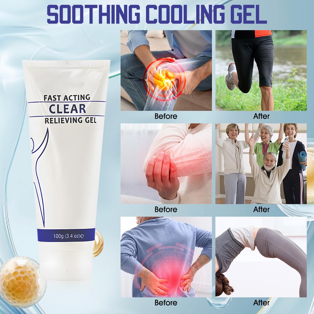 Soothing Cooling Gel 100g,Relieving Body Gel Muscle Tension,Sports Soothing Cooling Body Care Lotions with Menthol and Frankincense,Fast Absorbing for Women and Men