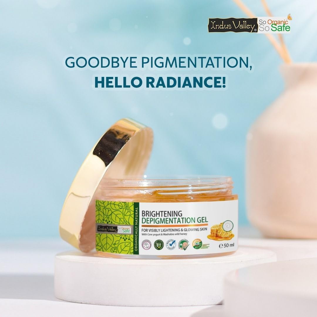 INDUS VALLEY Skin Lightening Cream, Hyperpigmentation Gel For Radiant & Glowing, Dark Spot Remover, for Men and Women, Facial Moisturizer, Hydrating Facial Skin 50ml