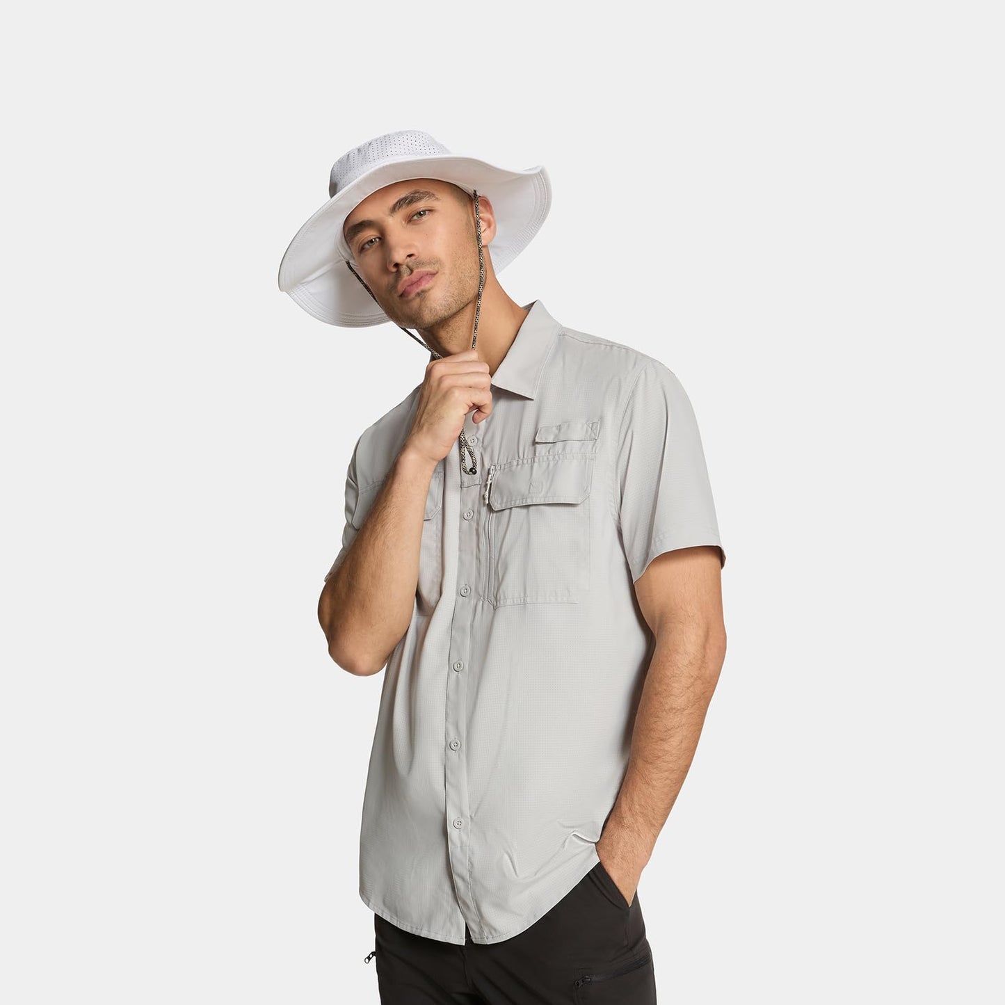 MISSION White Cooling UPF Boonie Hat - Unisex Sun Hat for Hiking, Beach & Fishing - Sweat & Water Activated Technology