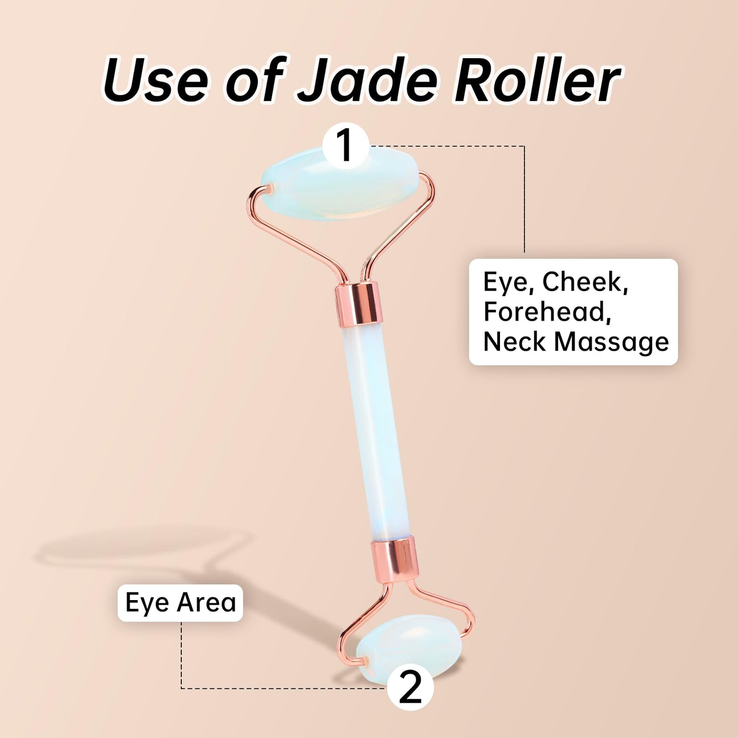 Olaemuo Opal Gua Sha and Face Roller, Real Jade Gua-Sha Stone Facial Tools Set for Reduce Puffiness, Body Guasha Tool for Relieve Neck Tension, SinkCare Beauty Massager as Present for Women,Opal