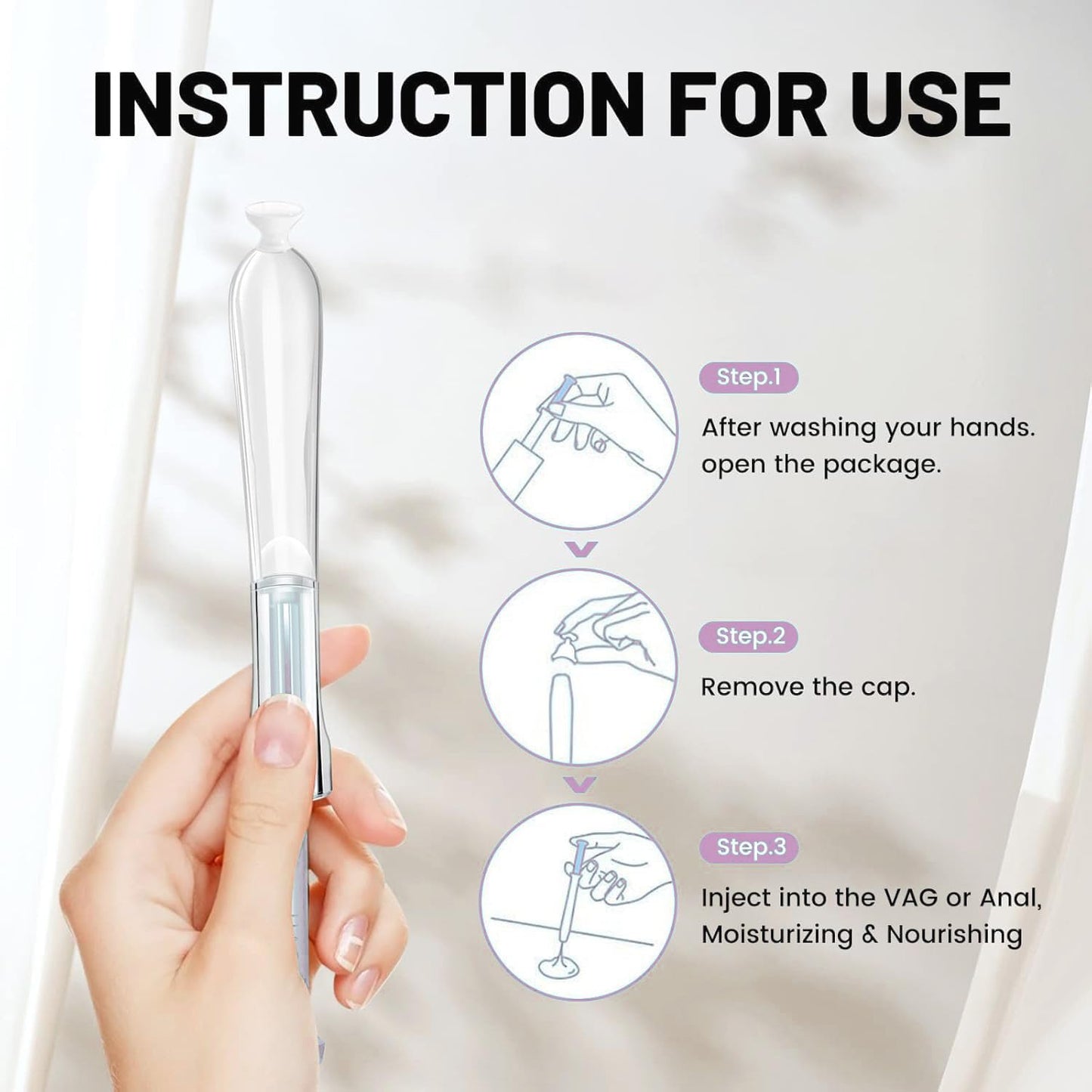 BED GAME Vaginal Moisturizer - Intimate Moisturizing Feminine Lube Injector for Women's Dryness- Disposable Prefilled Massage Gel (10 Pcs)