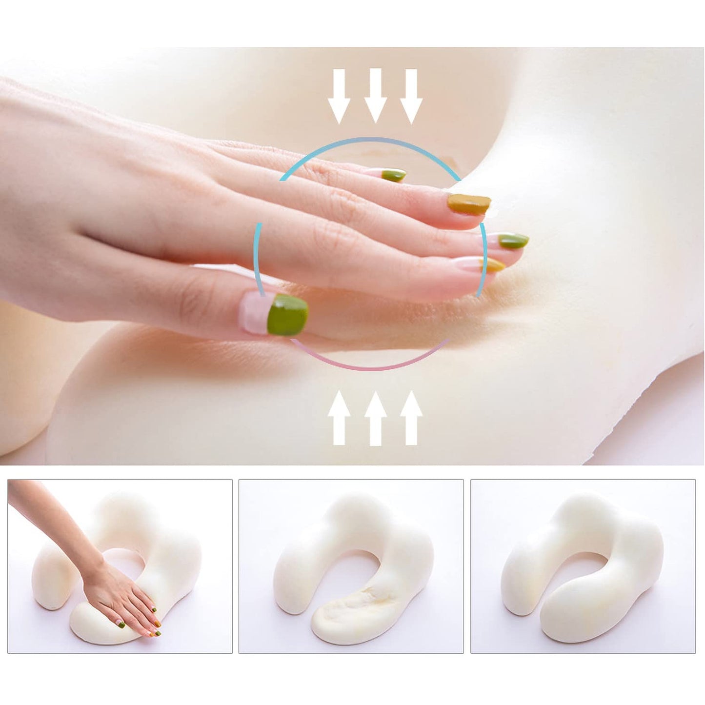 Cozy BoSpin Travel Pillow - Neck Pillow for Traveling, Memory Foam Portable Support Pillow,Comfortable and Lightweight Quick Pack for Camping,Sleeping Rest Cushio (Pink)