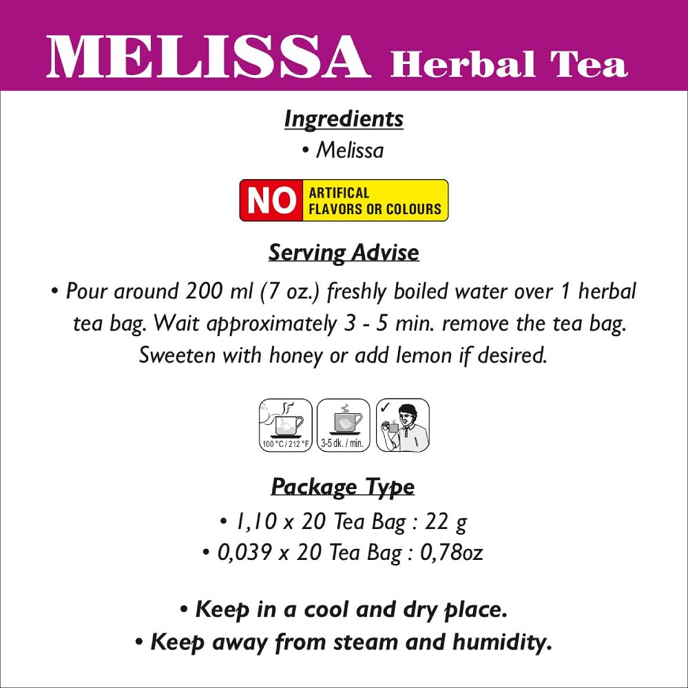 Melissa Tea (Lemon Balm) from Tisan – 40 Herbal Tea Bags