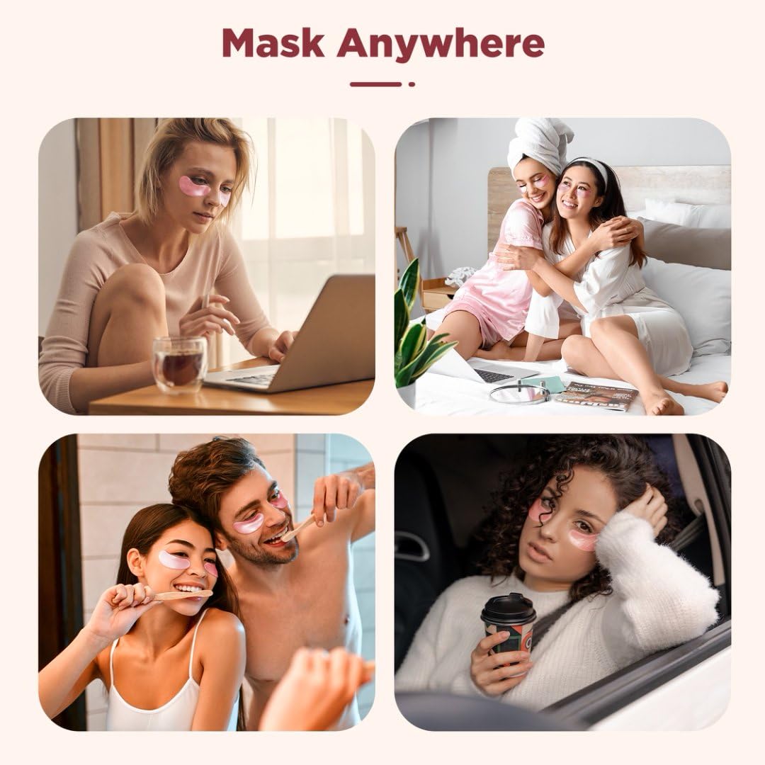 Rokelos Under Eye Patches (20 Pairs), pink Hyaluronic Acid Eye Patches For Puffy Eyes, Dark Circles, Puffiness, Refresh,Revitalizing, Wrinkles, Anti Aging & Face Moisturizer For Women and Men