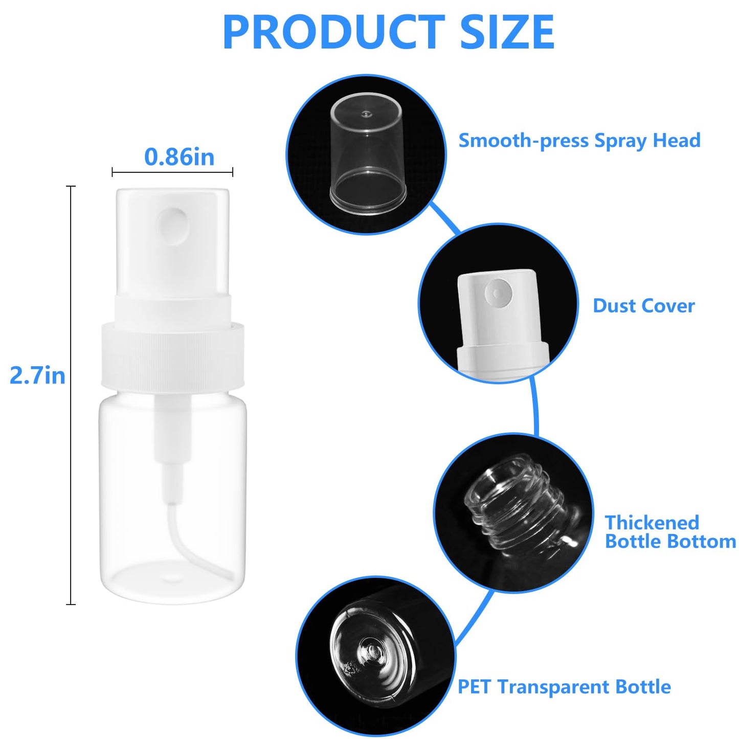 DTDNZKN 6 Pack 0.17 Oz (5ml) Mini Perfume Travel Refillable Bottles, Fine Mist Refillable Mini Perfume Atomizer, Empty Pump Container for Traveling and Outgoing