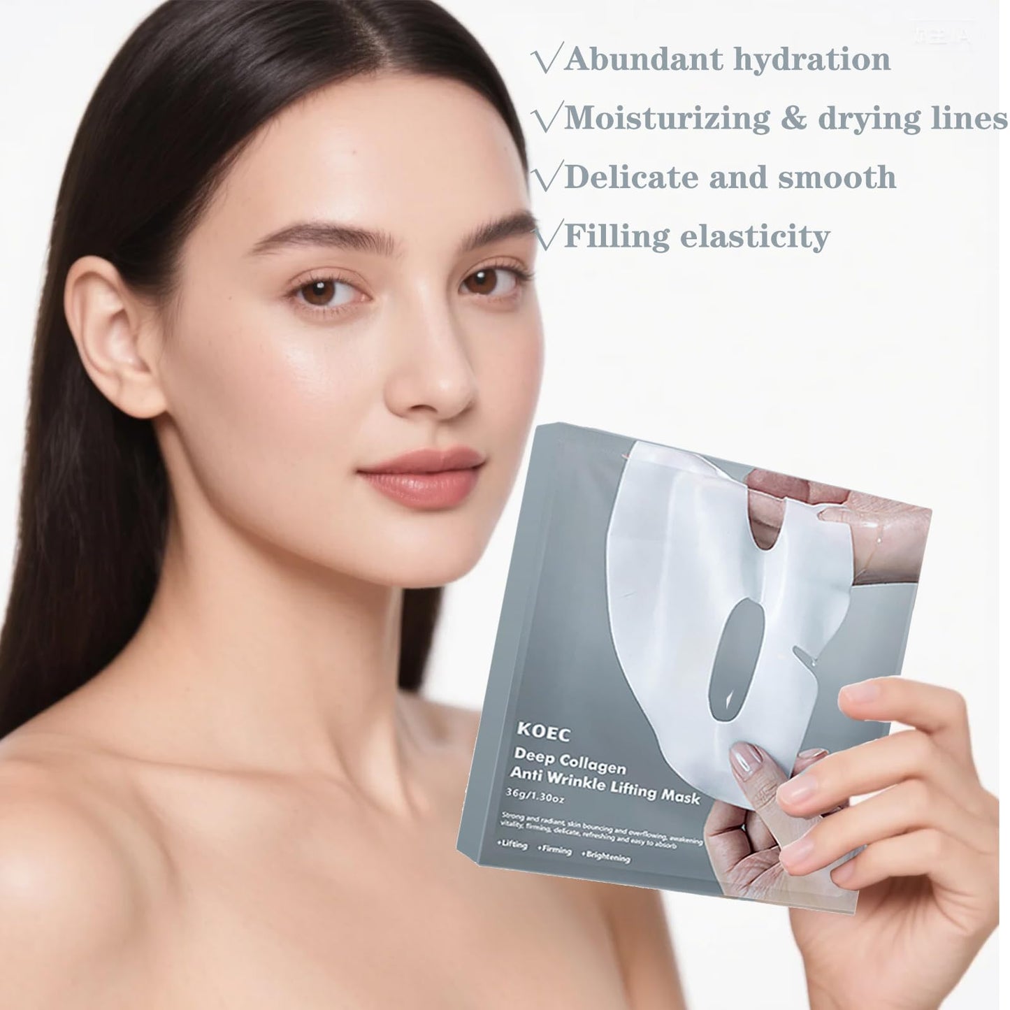 ONMYLOVIN 4 Pack Deep Collagen Overnight Mask,Bio-Collagen Real Deep Mask, Skinqueen Korean Collagen Films Deep Collagen Anti Wrinkle Firming Lifting Face Mask