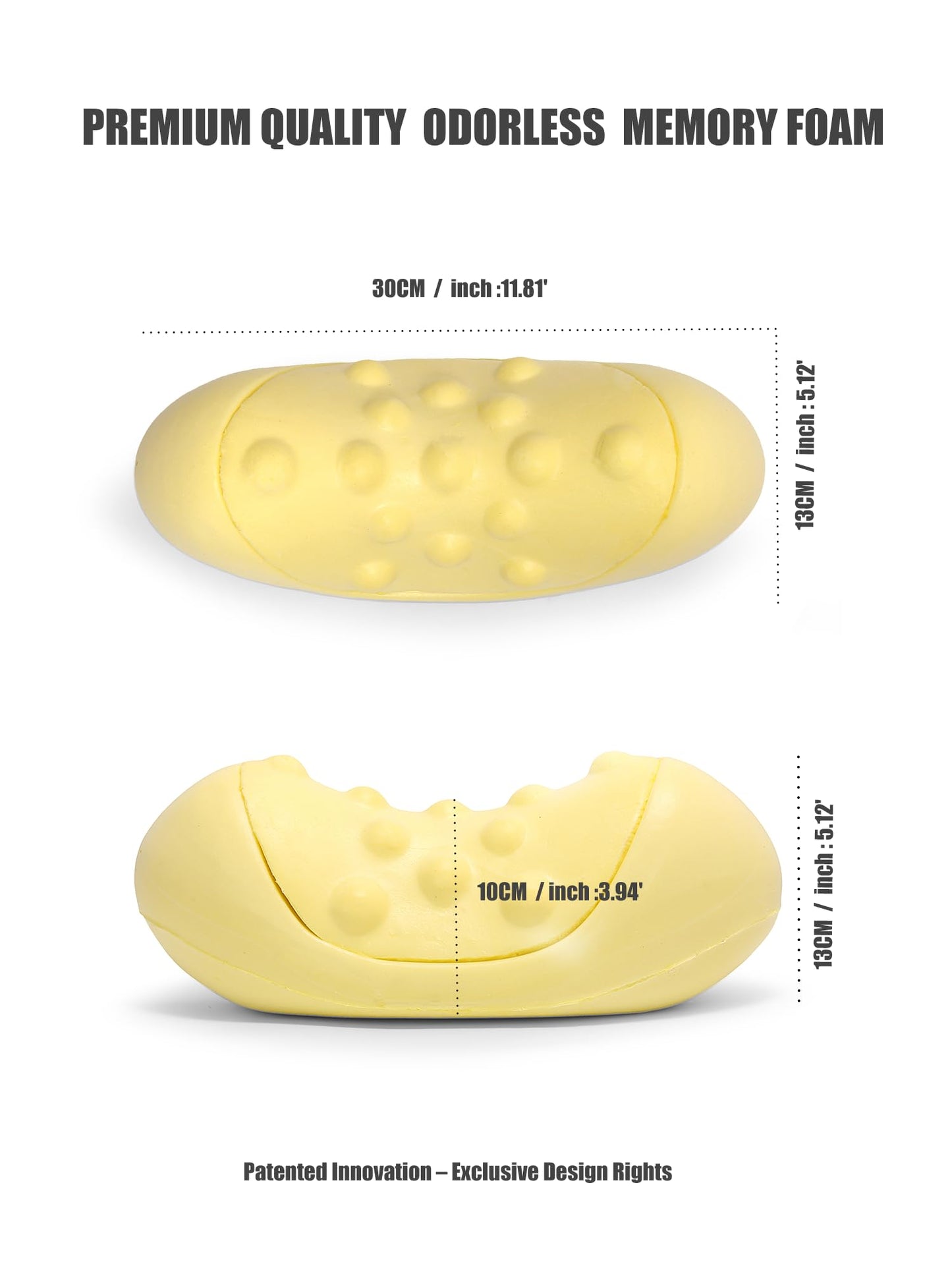 Bespilow Patented Dual-Layer Cervical Neck Roll Pillow-Comfort Top + Firm Memory Foam Base,Ergonomic Contour Support,Cooling Breathable Case- Relieves Neck Pain from Office,Travel,Sleep& Poor Posture