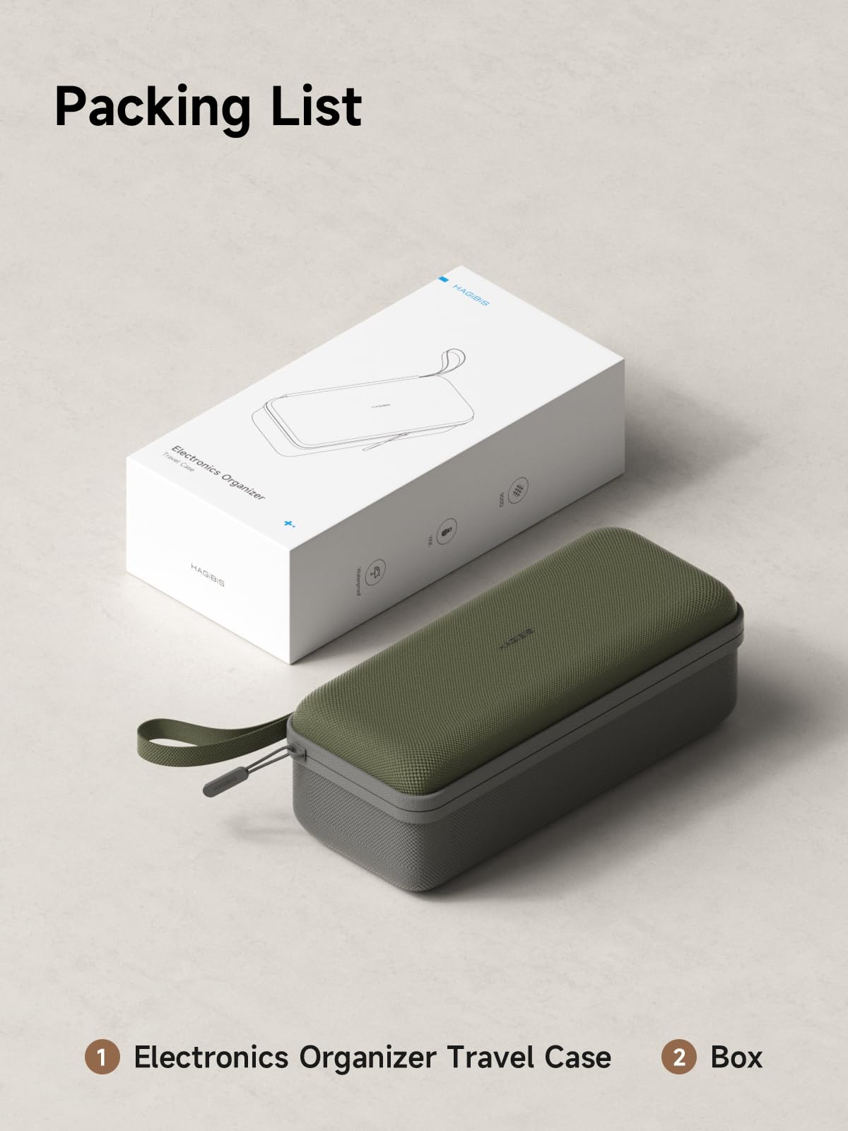 Hagibis Electronics Organizer Travel Case Cable Organizer Bag Pouch Portable Waterproof Carry Case for Cable, Charger,Power Bank, SD Card, Mouse, USB Flash Disk (DPB03 Green)