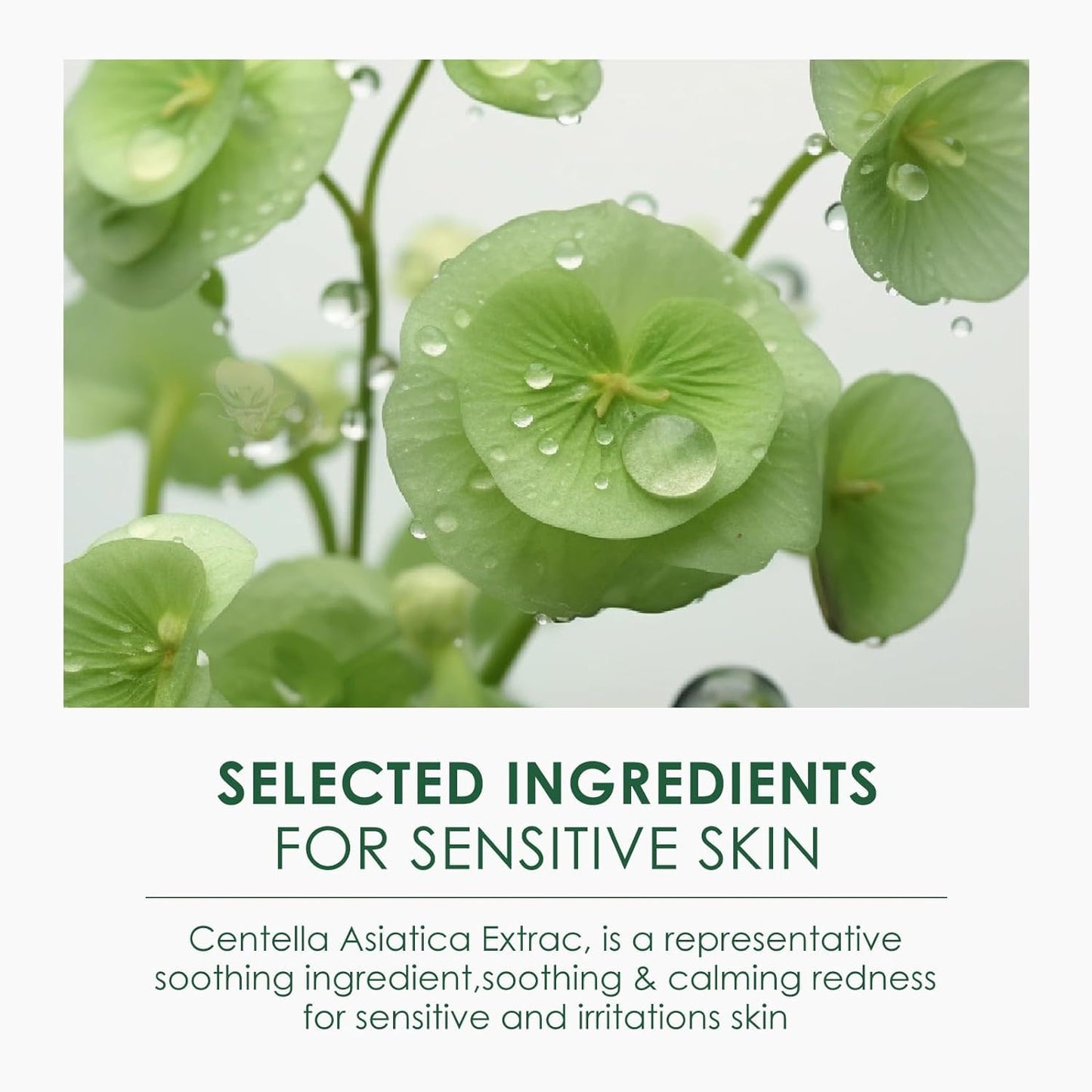 Centella Asiatica Soothing Facial Masks Calming Sheet Mask Hyaluronic Acid Hydrating Sheet Face Mask for Sensitive Skin,Centella Asiatica Calming Mask with Panthenol,Hydrogel Sheet Mask,10 Pack