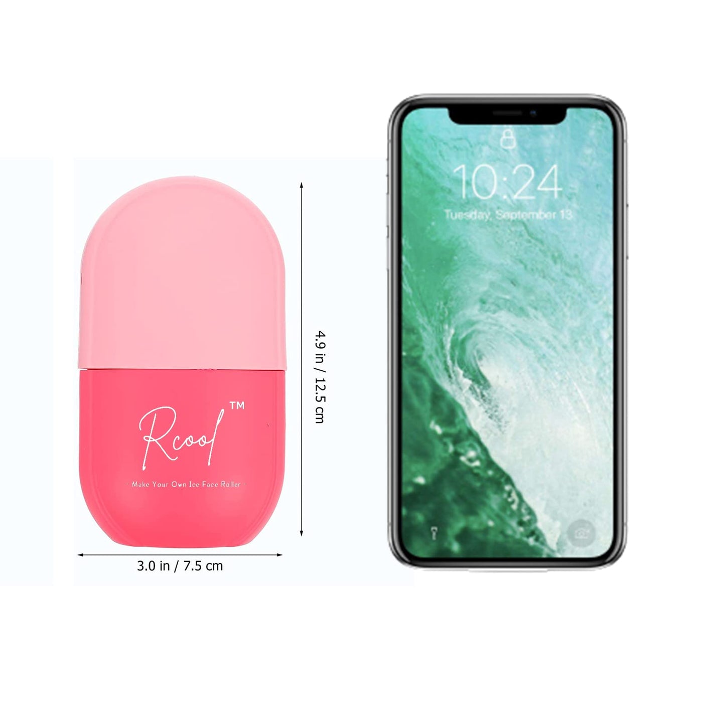 Rcool Ice Face Roller & Gua Sha,Face Massager,Facial Beauty Ice Roller Skin Care Tools,Skin Care Products-for Face&Eyes,Remove Fine Lines,Shrink Pores,Reduce Acne and Lubricate The Skin. (Pink)