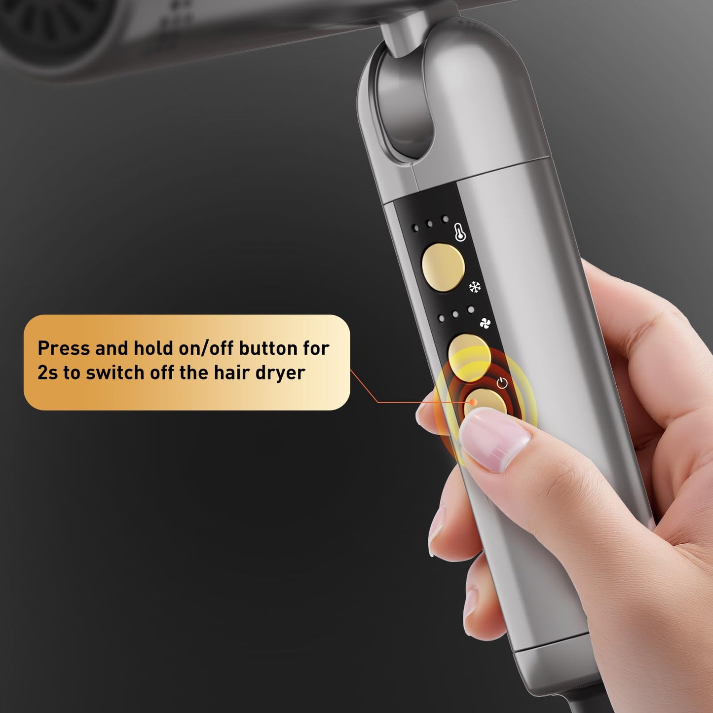 Hair Blow Dryer, QUICO 120-240V Global Dual Voltage Hair Dryers for Women, 5X Faster 120000 RPM BLDC Blow Dryers, 500 Million Negative Ions, High-Speed Mini Hair Dryer, Cold/3 Heating/3 Speed Settings