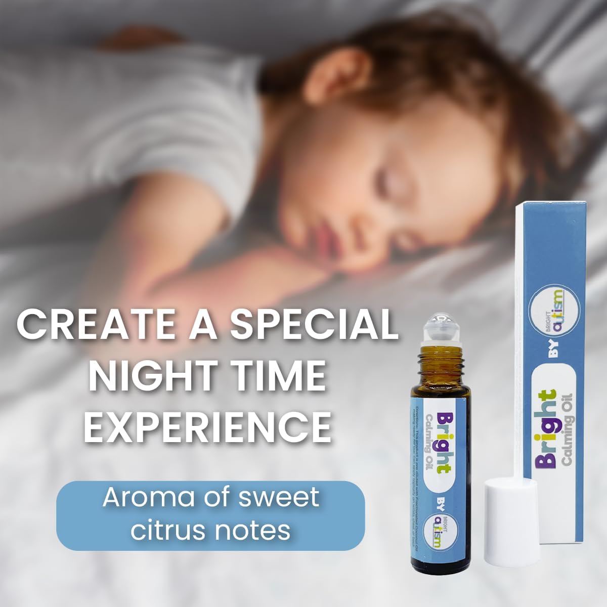 Bright Calming Oil by Bright Autism - Essential Kids Oil for Stress Relief - Natural Sleep Aid, Gentle Organic Blend Roll-On 10ml - Great Addition to Your Kids Sleep Routine.