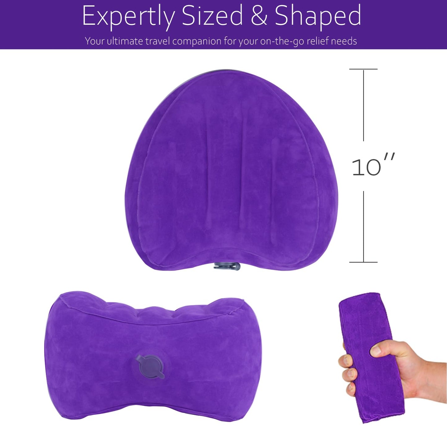Knee Pillow for Side Sleepers, Leg Pillow for Side Sleeping Velvet Soft Fabric, Inflatable Travel Pillow for Thigh Sleep Support, Side Sleeper Pillow Between Legs for Hip Sciatica Back Pain Relief