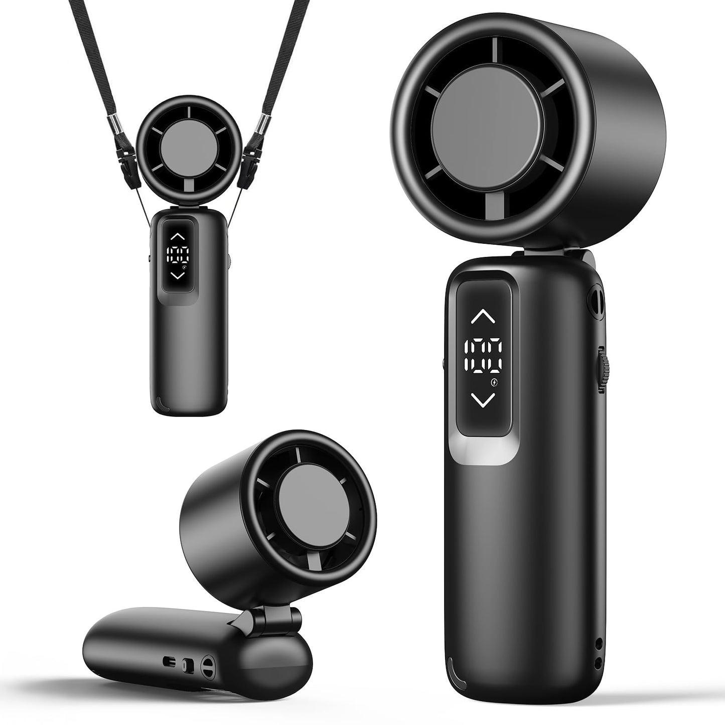 Portable Handheld Turbo Fan, 1-100 Gear Wind, Battery Operated, Up to 23 Working Hours, 3 IN 1 Personal Fan with Air Turbo Tech, Cooling Essentials for Indoor/Outdoor