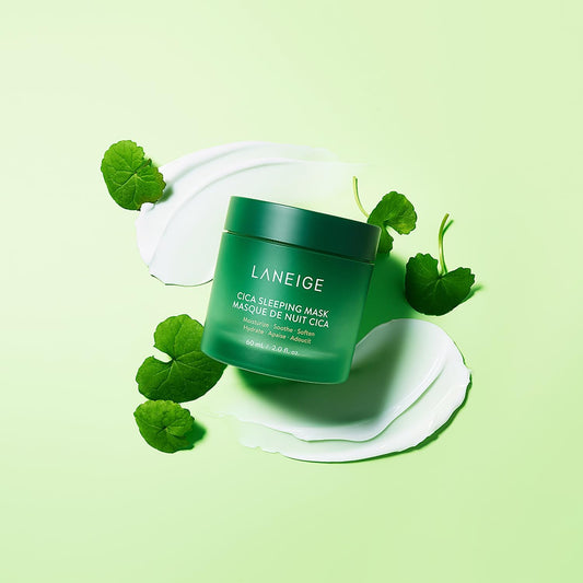 LANEIGE Cica Sleeping Mask: Soothing Overnight Mask with Centella & Fermented Forest Yeast Extract for Sensitive Skin & Moisture Barrier Repair