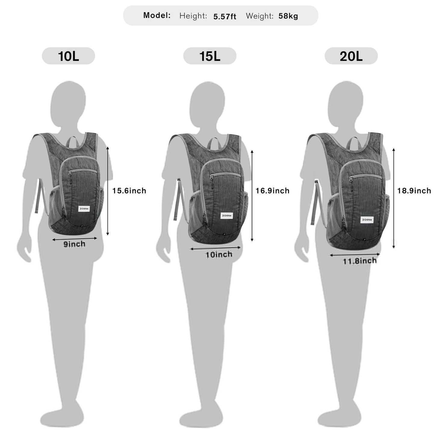 G4Free 10L/15L Hiking Backpack Lightweight Packable Hiking Daypack Small Travel Outdoor Foldable Shoulder Bag