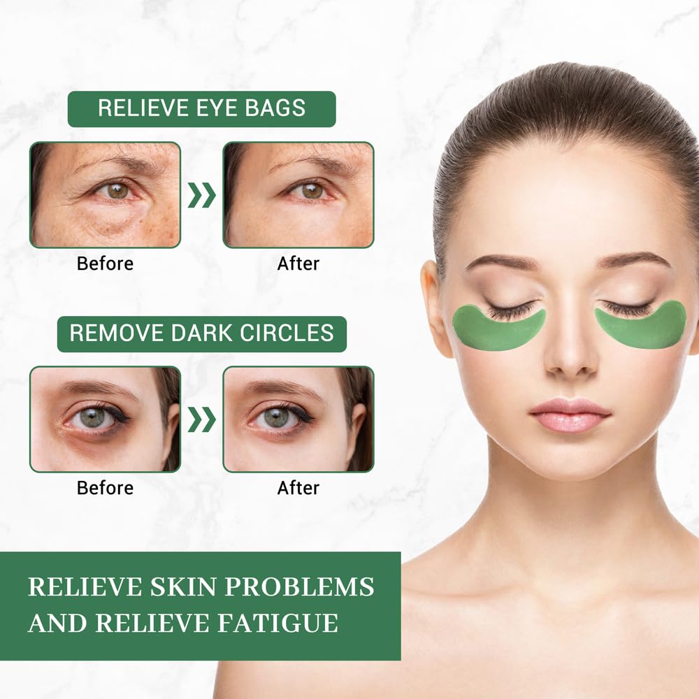 Devimic Under Eye Mask, 30 Pairs Seaweed Eye Masks for Dark Circles and Puffiness Treatment, Under Eye Patches for Puffy Eyes and Eye Bags, Gel Eye Mask Eye Pads for Face Skin Care