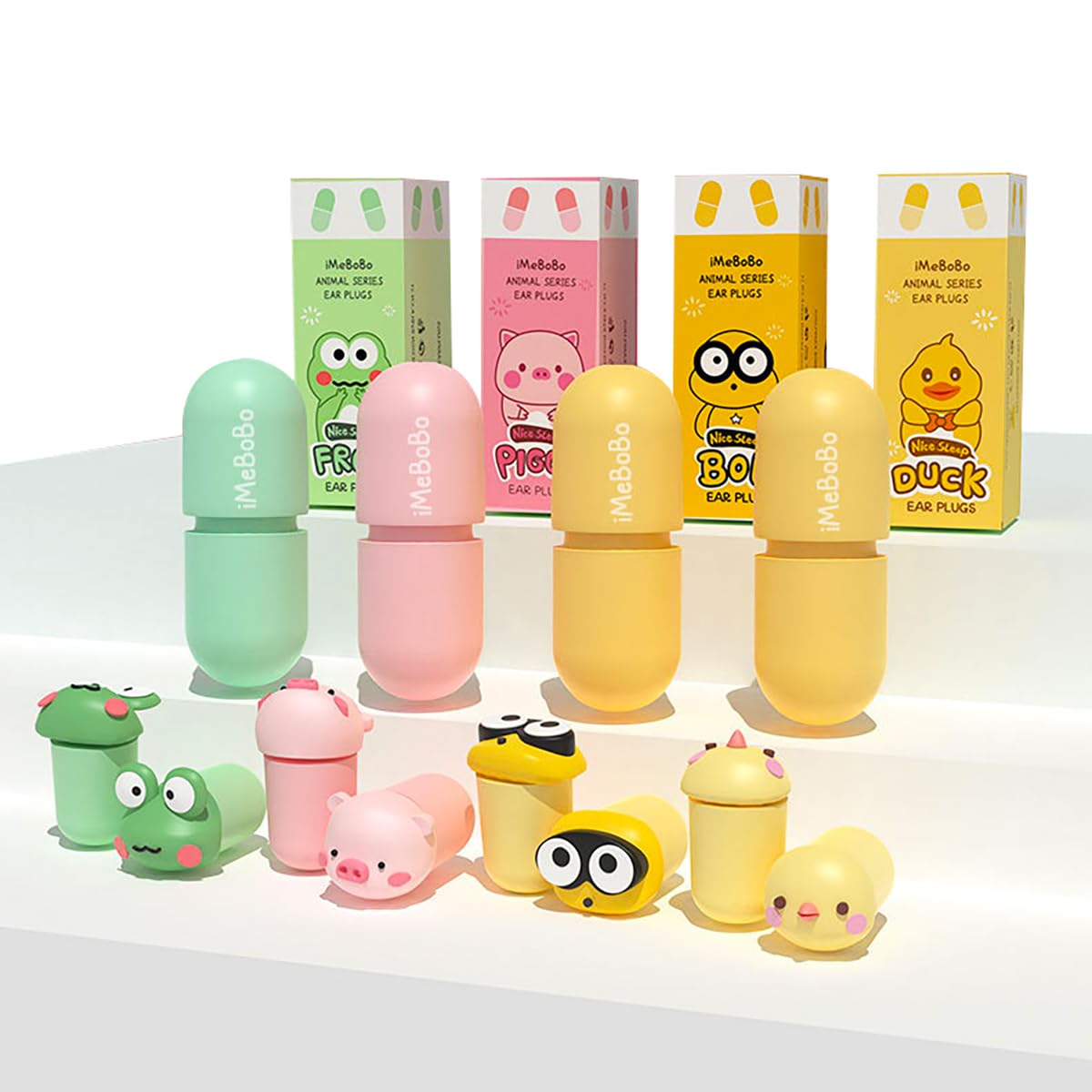 Ankeli 4 Pairs of Noise Cancelling earplugs, Reusable Cute Cartoon Soft and Comfortable earplugs, Silicone earplugs Suitable for Sleeping, Noise Sensitive, Travel, Work, snoring