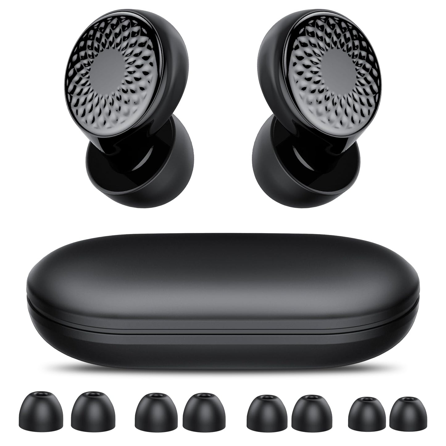 Ear Plugs for Sleeping Noise Cancelling, 45dB for Noise Reduction, Noise-Reducing Earplugs for Sleeping, Concerts, Shooting, Travel, Work, Silicone Hearing Protection Earplugs with Case, Black