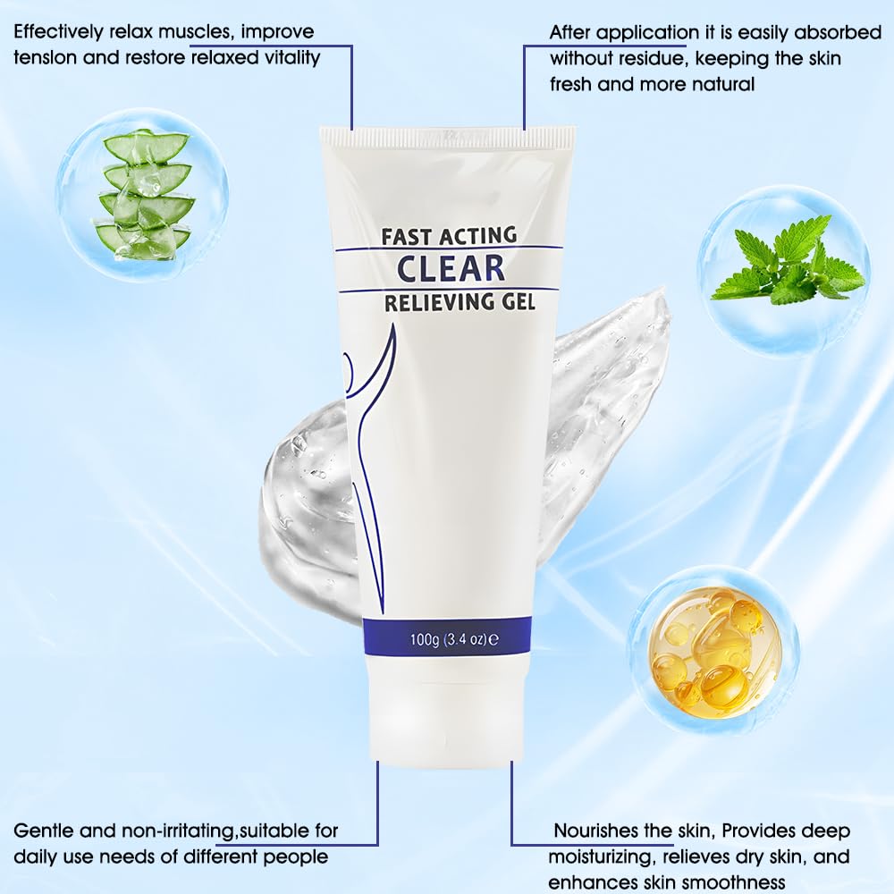 Soothing Cooling Gel 100g,Relieving Body Gel Muscle Tension,Sports Soothing Cooling Body Care Lotions with Menthol and Frankincense,Fast Absorbing for Women and Men