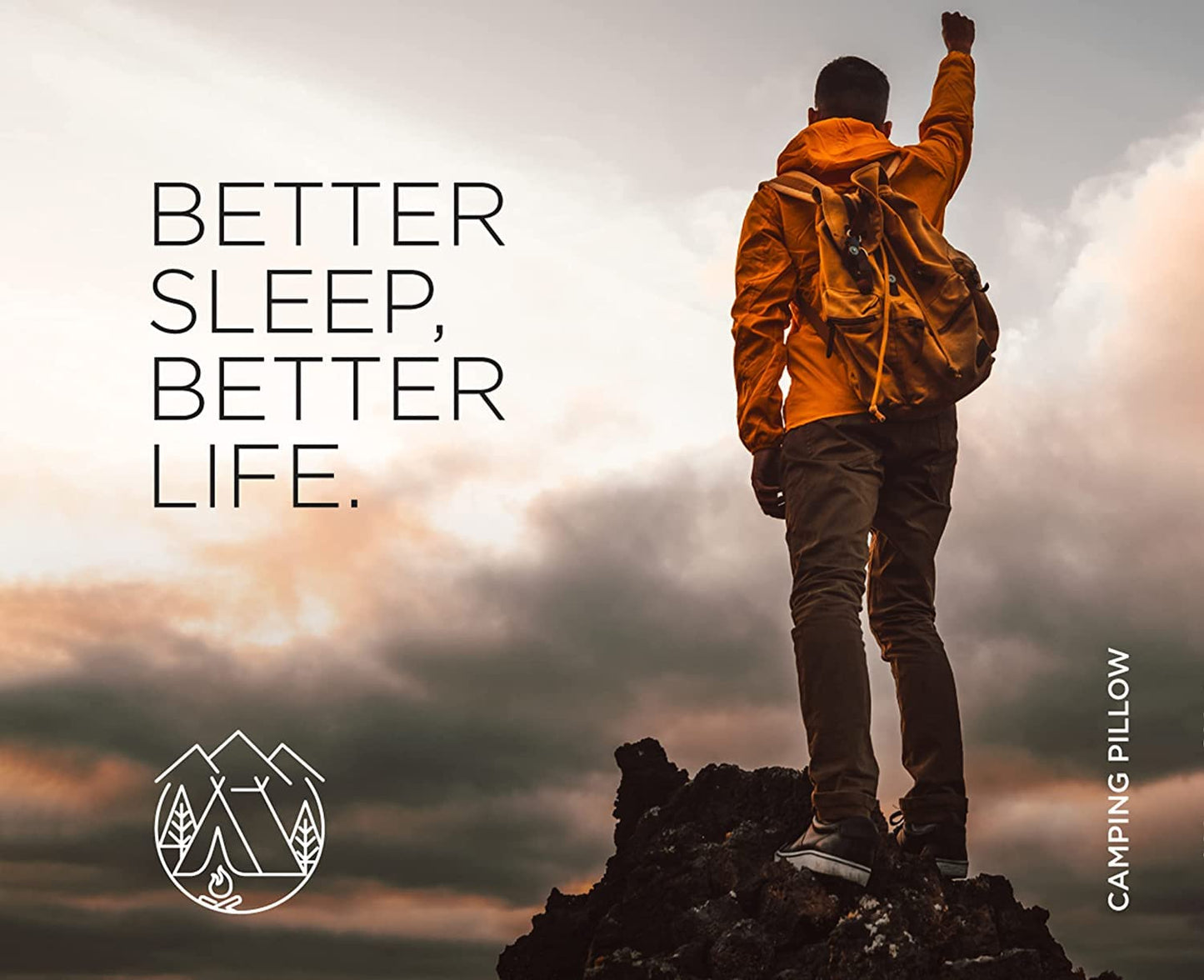 Vaverto Small Memory Foam Bed Pillow for Camping - Compressible Medium Firm, Breathable Cover, Machine Washable, Ideal Backpacking