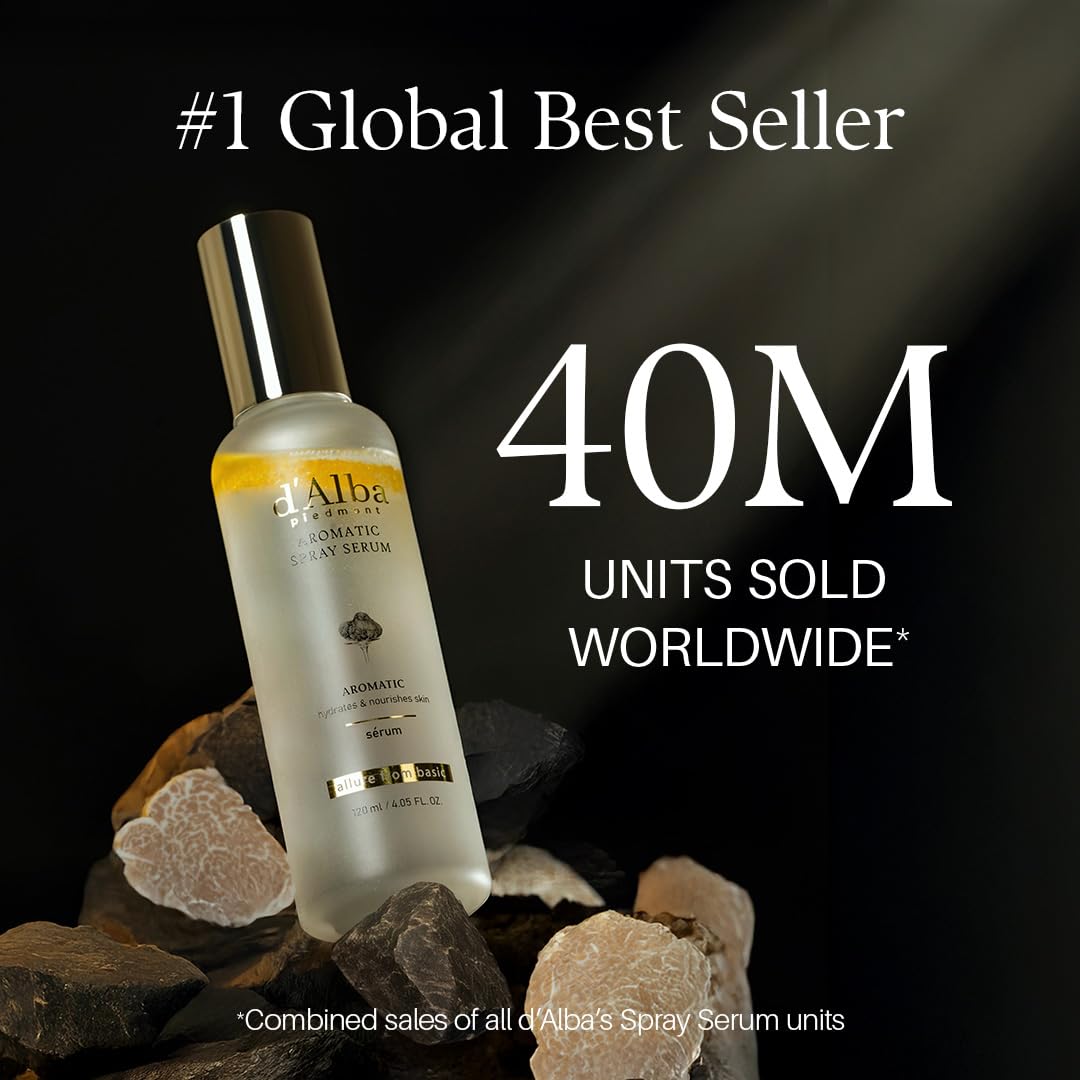 d'alba Piedmont Italian White Truffle First Aromatic Spray Serum, Fragrant VEGAN Glowy Antioxidant Face Mist, Deep Hydration Skin Firmness, Korean Skin Care (2.02 fl.oz)
