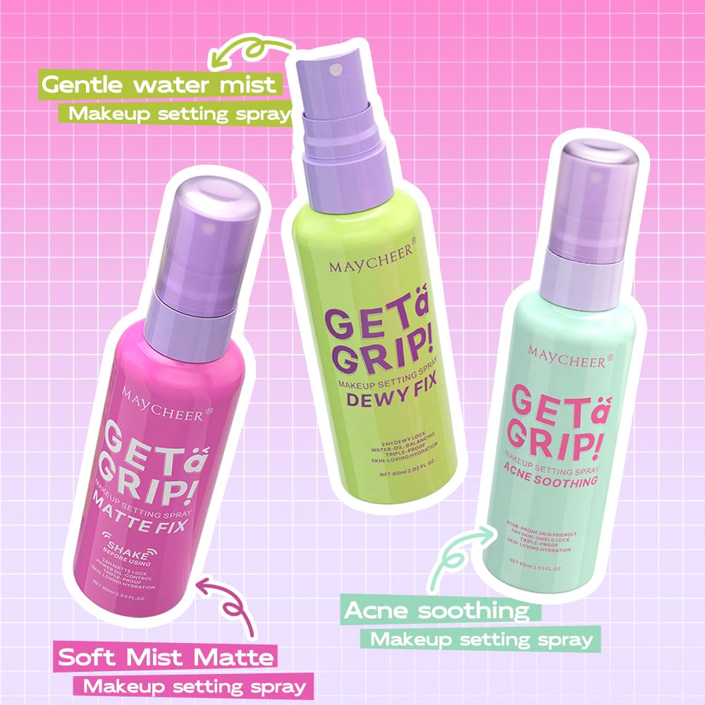 LAMUSELAND Makeup Setting Spray, Oil Control Long Lasting Hydrating Matte Waterproof Travel Size Setting Spray for Face (3, M)