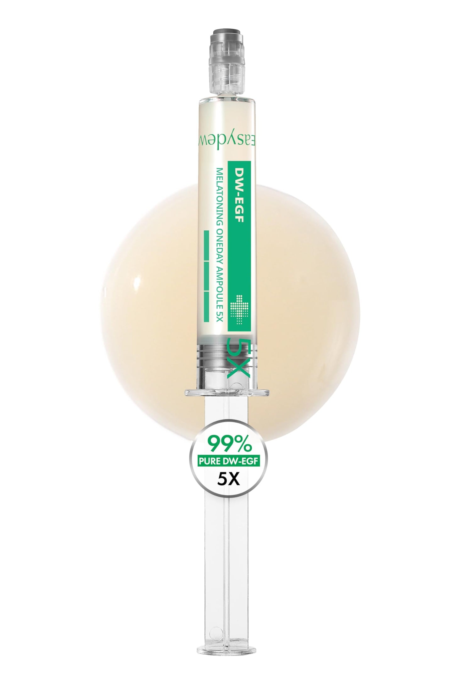 Easydew DW-EGF Melatoning Ampoule 5X - Hydrating Dark Spot Serum with Niacinamide & Glutathione for Uneven Skin - Fast Absorbing Day & Night Ampoule Korean Skin Care (Pump 0.27 fl oz, EGF 5X)