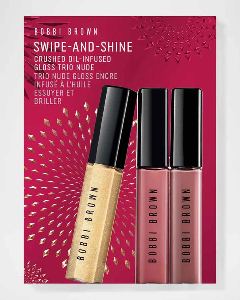 Bobbi Brown Crushed Oil Infused Hydrating Lip Gloss Trio Set, Nude