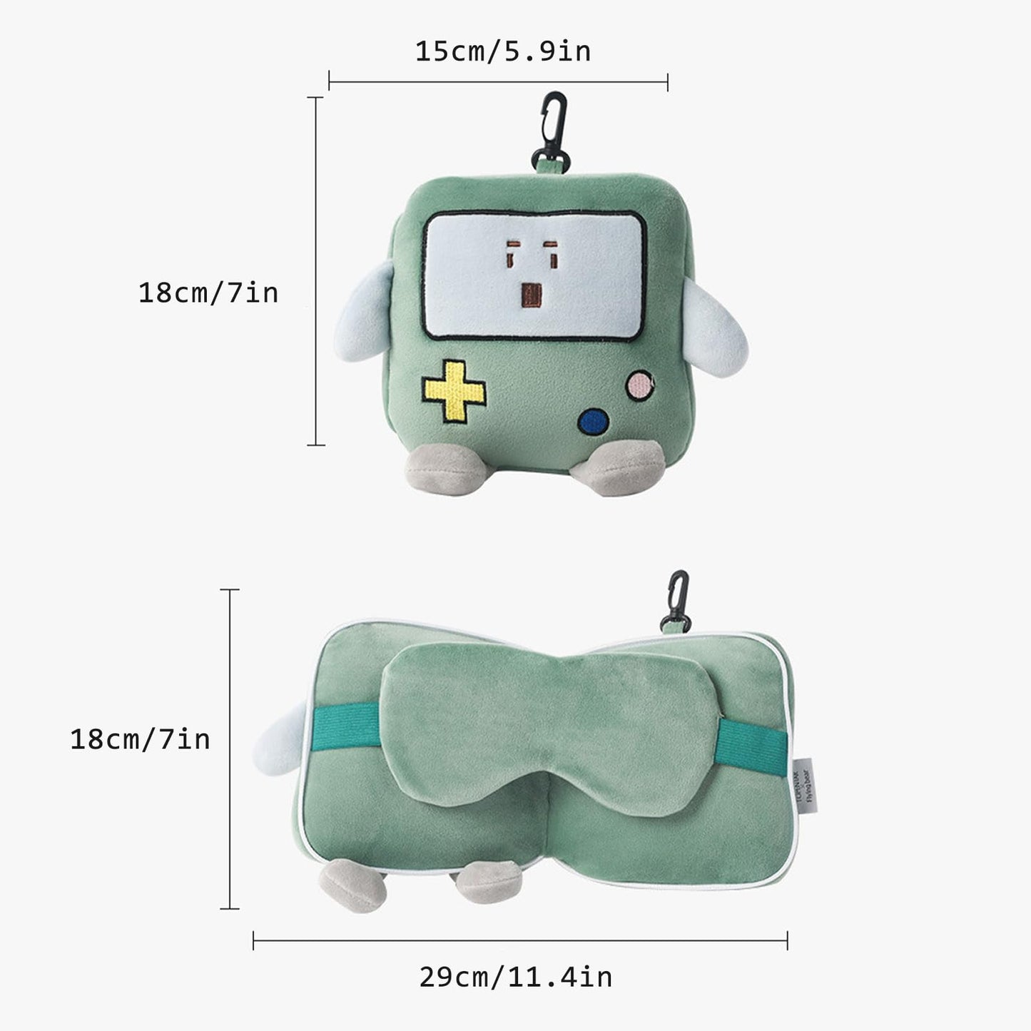 Cartoon Game Console Pillow Eye Mask 2 in 1 for Travel - Comfortable Travel Pillow and Sleep Mask Combo, Portable Airplane Pillow for Long Flight