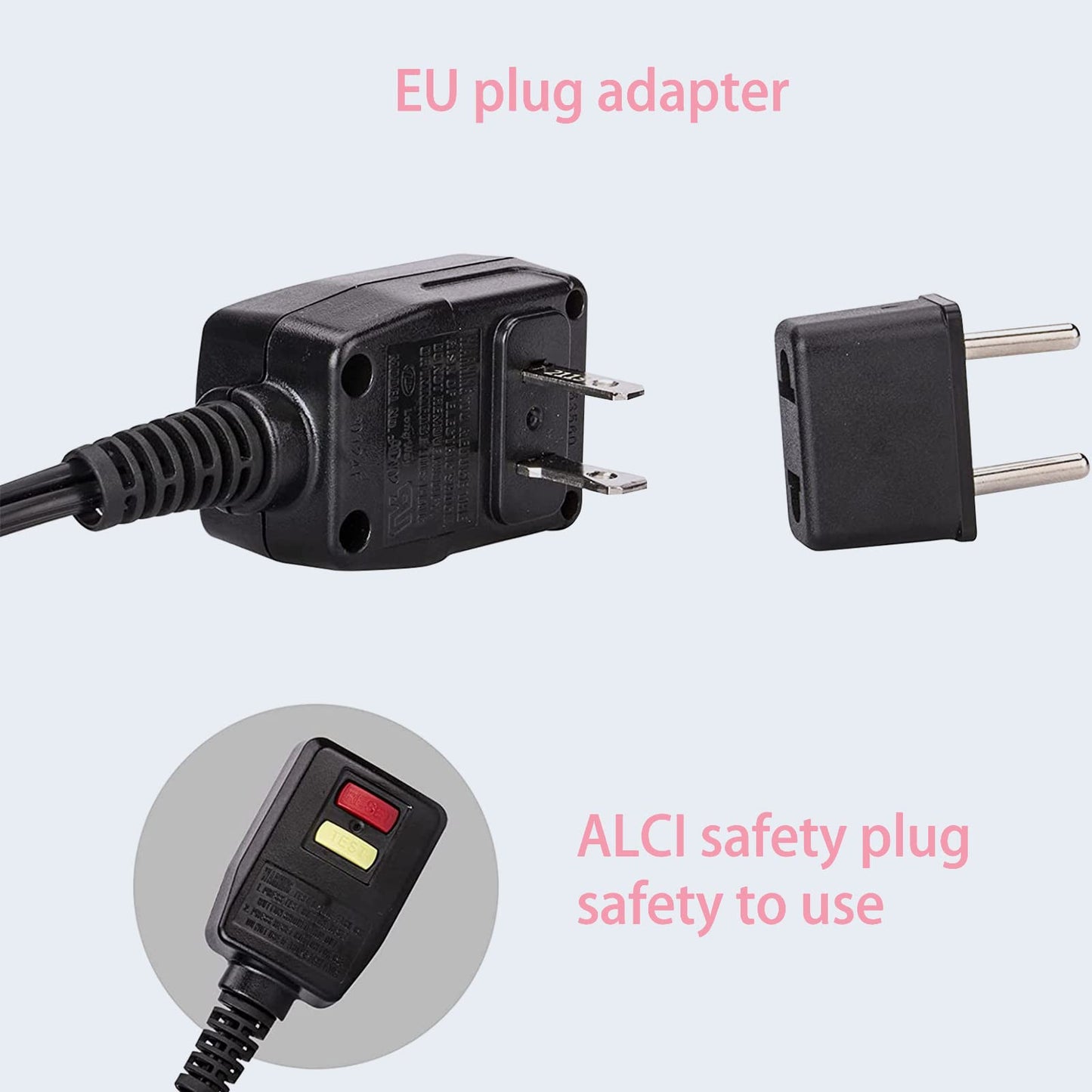 DAN Technology Travel Hair Dryer,Dual Voltage HairDryer,Mini Blow Dryer with Concentrator,Small Hair Dryer with Diffuser,European hairdryer with European Plug,Pink Blow Dryer for Women