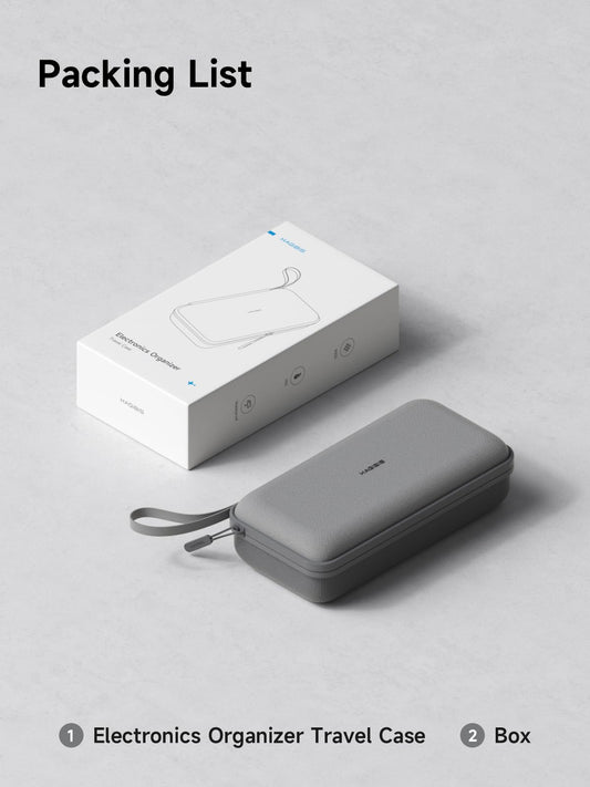 Hagibis Electronics Organizer Travel Case Cable Organizer Bag Pouch Portable Waterproof Carry Case for Cable, Charger,Power Bank, SD Card, Mouse, USB Flash Disk (DPB02 Grey)