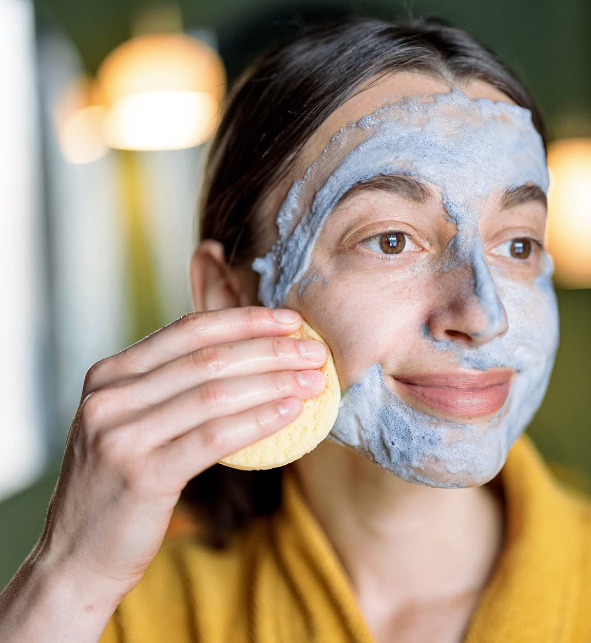 50-Count Compressed Facial Sponges for Daily Cleansing and Gentle Exfoliating, 100% Natural Cellulose Spa Sponge Perfect for Removing Dead Skin, Dirt and Makeup